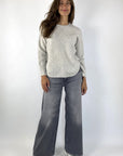 Grijze jeans van Cambio, model Palazzo cropped.