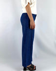 Cambio - Palazzo cropped | 9176 - Hose in Leinenoptik - Blue Denim