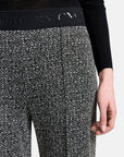 Cambio - Ava | 6649 - Jerseyhose mit Fischgrätmuster - Schwarz Creme