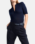 Cambio - Elaine | 6052 - Runde Hose mit Gürtel - Royal Navy