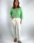 Cambio - Francesca | 9058- Hose mit Lurex-Detail - Off-White