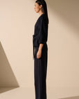 Oscar the collection - Claire top - Top V-Ausschnitt mit Schleife navy