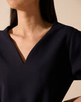 Oscar the collection - Claire top - Top V-Ausschnitt mit Schleife navy