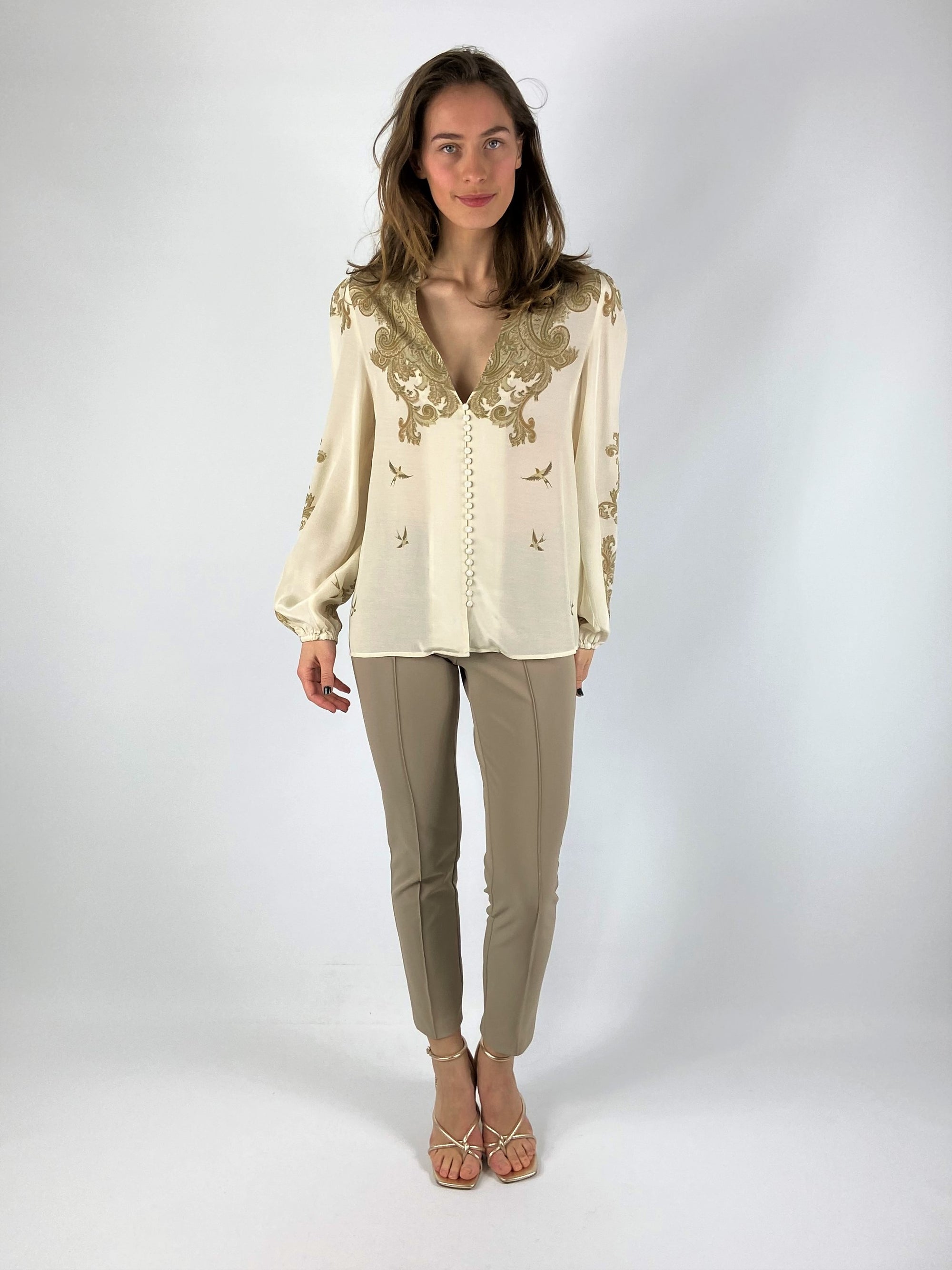Dreamcatcher - D604RCW136A - Khaki - Bloes paisley print - kaki