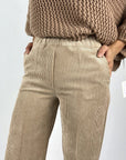 D.Exterior - 61738/A | 12 - Broek velours - beige
