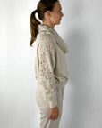 D.Exterior - 61261 | 7 - Pull wijde rolkraag crochet - greige