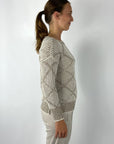 D.Exterior - 61281 | 7 - Pull ruit pailletjes - greige