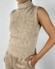 D.Exterior - 61288 | 12 - Pull mouwloos alpaca - beige