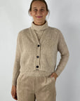 Korte beige cardigan van D'exterior in beige gemaakt uit een zachte alpaga mix.