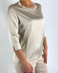 D.Exterior - 60656 | 3 marmo - T-shirt satijn - mastiek