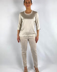 D.Exterior - 60656 | 3 marmo - T-shirt satijn - mastiek