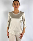 D.Exterior - 60656 | 3 marmo - T-shirt satijn - mastiek