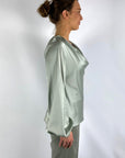 D.Exterior - 60666 | 9 giada - Tuniekbloes drapage hals - jade