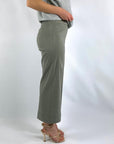 D.Exterior - 60726 | 10 salvia - Weite Leinen-Stretchhose - Salbeigrün