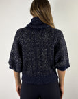 D.Exterior 63218 pull wol & alpaca met glitter – Blue