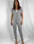D.Exterior - 60352 | 23 argento - Cardigan kort kapmouw - zilver