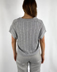 D.Exterior - 60352 | 23 argento - Cardigan kort kapmouw - zilver