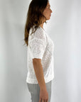 D.Exterior - 60533 | 1 bianco - Pull V ruitpatroon - wit