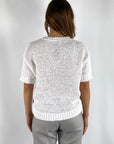 D.Exterior - 60533 | 1 bianco - Pull V ruitpatroon - wit
