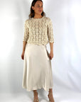 D.Exterior - 60658 | 3 marmo - Rok lang satijn - beige