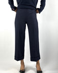 D.Exterior culotte in flanel met omslag – Blue