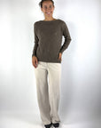 D.Exterior 63201 pull alpaca met subtiel ruitpatroon – Visone