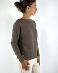 D.Exterior 63201 pull alpaca met subtiel ruitpatroon – Visone