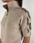D.Exterior 63133 bicolor pull met rits – Deserto Visone