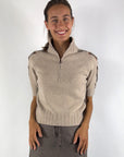 D.Exterior 63133 bicolor pull met rits – Deserto Visone