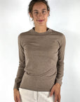 D.Exterior 63280 basic shirt in Castoro van merinowol met lange mouwen