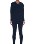 Norma Kamali - KK4266PL12 - Hemd mit V-Ausschnitt und Dolman-Muster - Schwarz