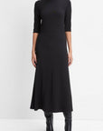 Vince - V970484420 - Midi-Rollkragenkleid - Schwarz