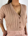 FFC - 13118 | 1068 - Strickjacke kurz durchbrochen - nude