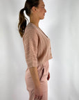 FFC - 13118 | 1068 - Strickjacke kurz durchbrochen - nude