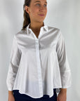 FFC - 13480 | 1030 - A-Linien-Bluse aus Baumwollstretch - Weiß