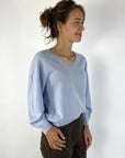 FFC - 14030 | 1432 - Pull V-hals wol/cashmere - lichtblauw