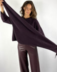 FFC Fashion 16015 triangle sjaal wol & kasjmier – Aubergine