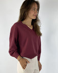FFC - 14030 | 1463 - Pullover mit V-Ausschnitt aus Kaschmirmischung - weinrot