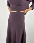 FFC Fashion 16052 A-lijn rok kasjmier & zijde – Aubergine