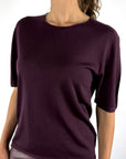 FFC Fashion 16023 truitje merinowol korte mouw – Aubergine