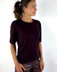 FFC Fashion 16023 truitje merinowol korte mouw – Aubergine