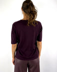 FFC Fashion 16023 truitje merinowol korte mouw – Aubergine