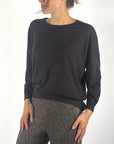 FFC merino trui met ronde hals en lange mouwen – Sepia
