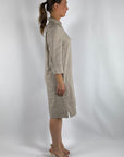 FFC - 13462 | 1321 - Kurzes Hemdblusenkleid aus Leinen - shitaki