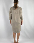 FFC - 13462 | 1321 - Kurzes Hemdblusenkleid aus Leinen - shitaki