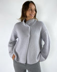 FFC - 12077 | 1088 - Strickjacke Retrostich - Stein