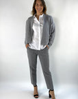FFC - 12087 | 1211 - Strickjacke kurz Wolle/Kaschmir - Nebel Melange