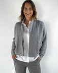 FFC - 12087 | 1211 - Strickjacke kurz Wolle/Kaschmir - Nebel Melange