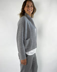 FFC - 12087 | 1211 - Strickjacke kurz Wolle/Kaschmir - Nebel Melange