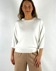 FFC - 13058 | 1384 - Pullover mit Fledermausärmeln - Weiß